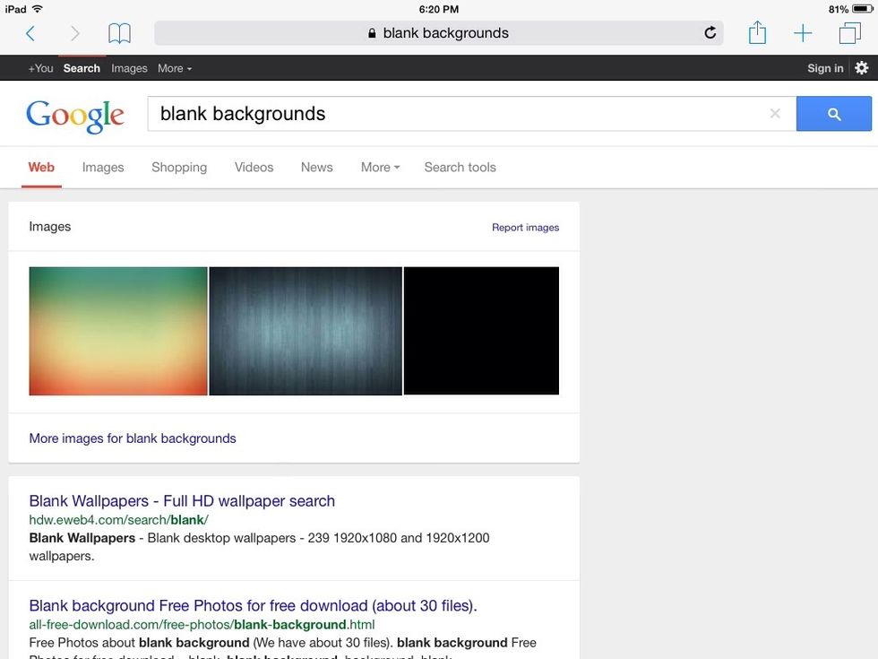 Type blank backgrounds on Google