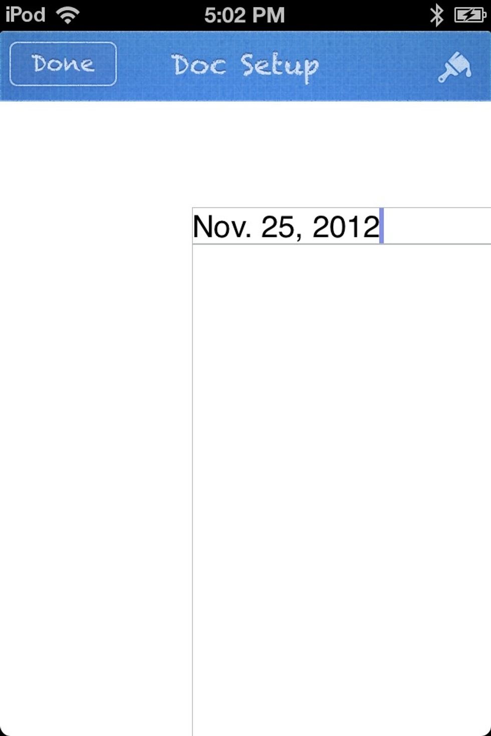 Type in a Date. Make sure the style is still HEADER & FOOTER. Tap DONE at the top left of the screen when you are finished.