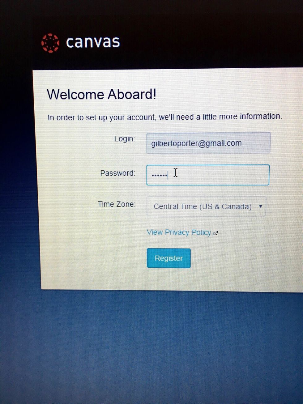 Type in a password you will remember.