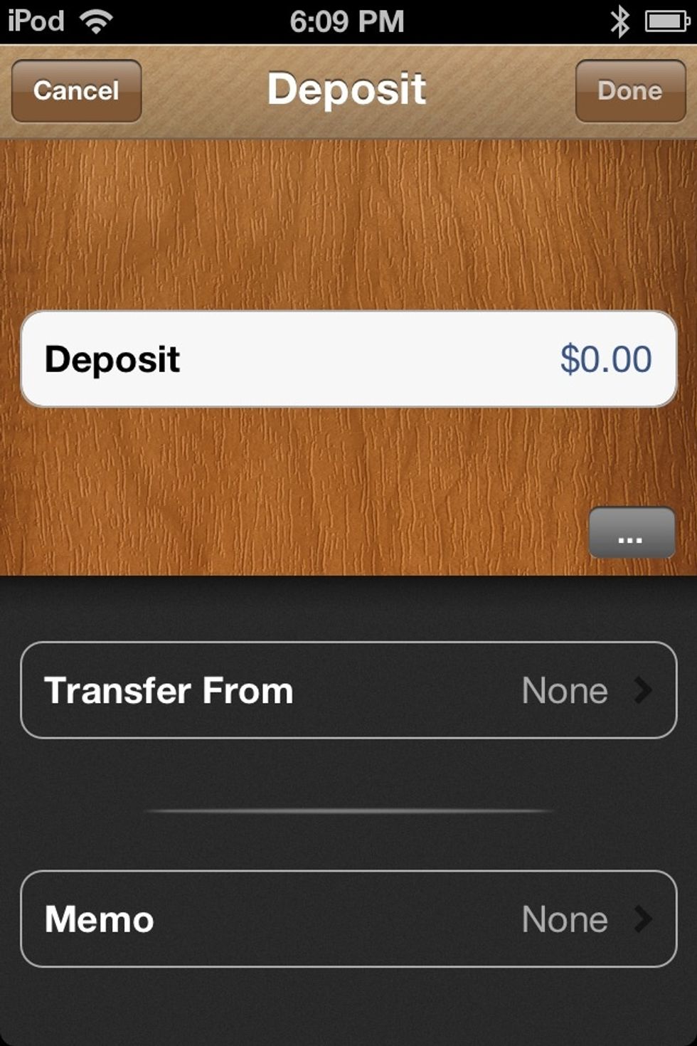 Type in an amount (You don' t have to type the decimal.)