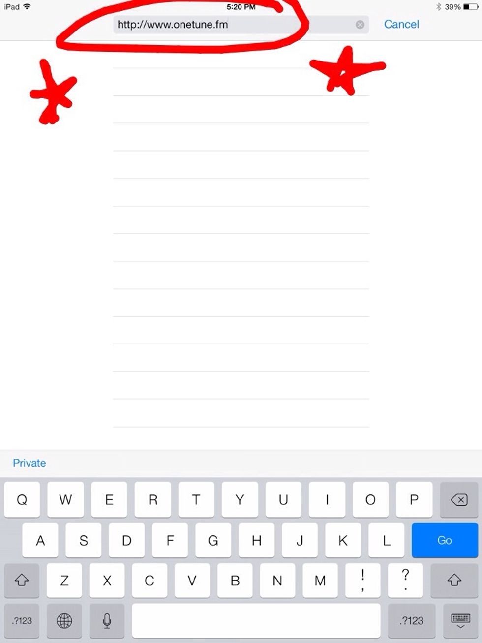 Type in http://www.onetune.fm or click here.