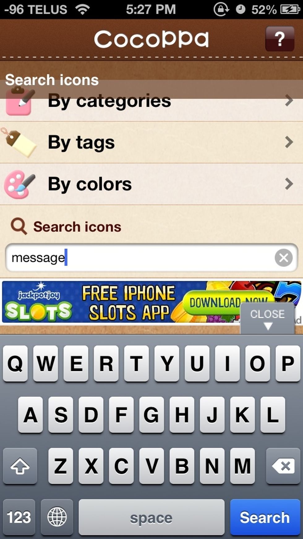 Type in "message" in the search bar