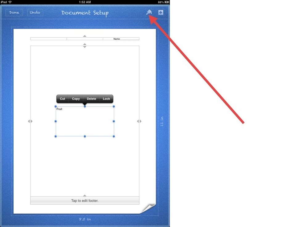 Type in some text and then tap the PAINTBRUSH.
