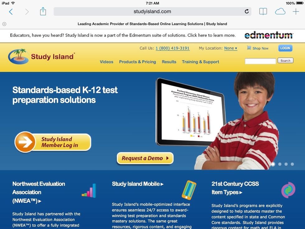 Type in studyisland.com. Click the Log In button.