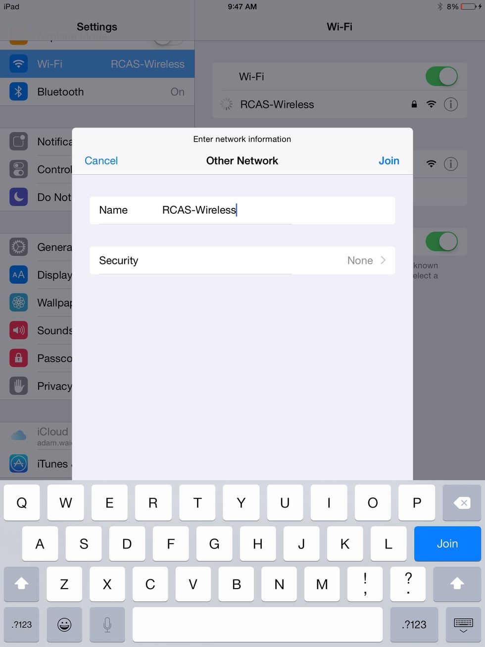Type in the exact name of the wireless network. Caps matter (even the W in Wireless) and dashes matter.