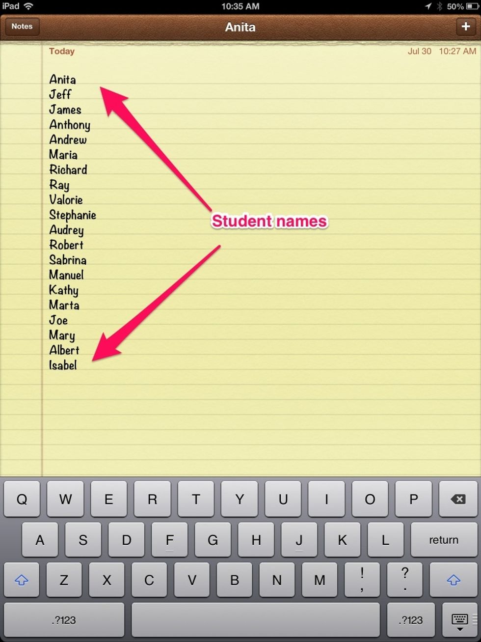 Type in the words you would like to include in your Word Cloud. I've entered the names of the students in my class.
