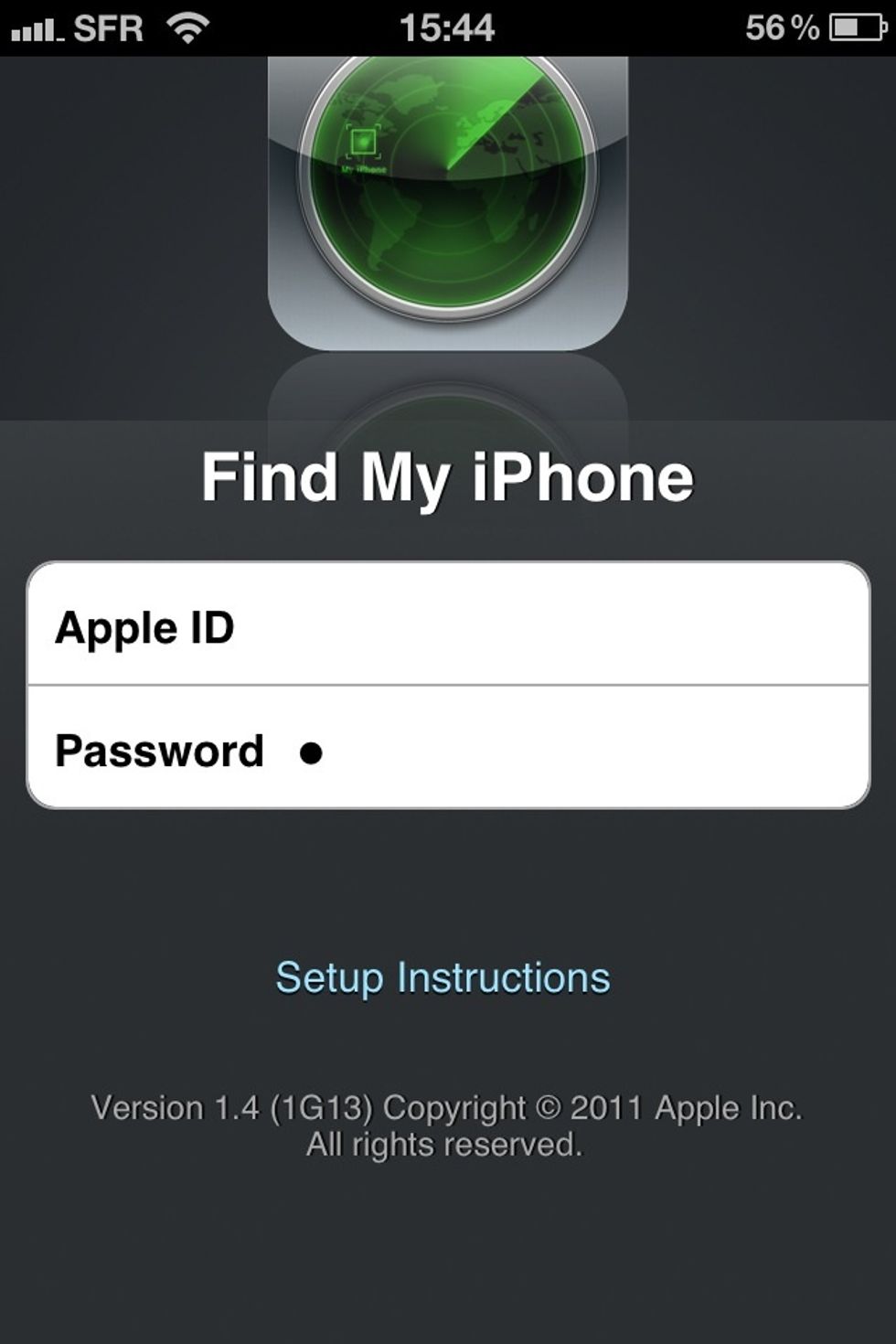 Type in your apple Id and password