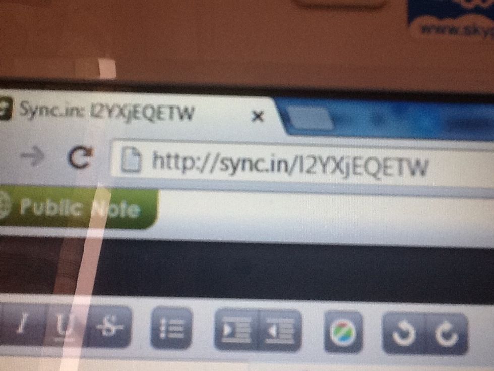 Type the URL shown here to go to the collaborative document.