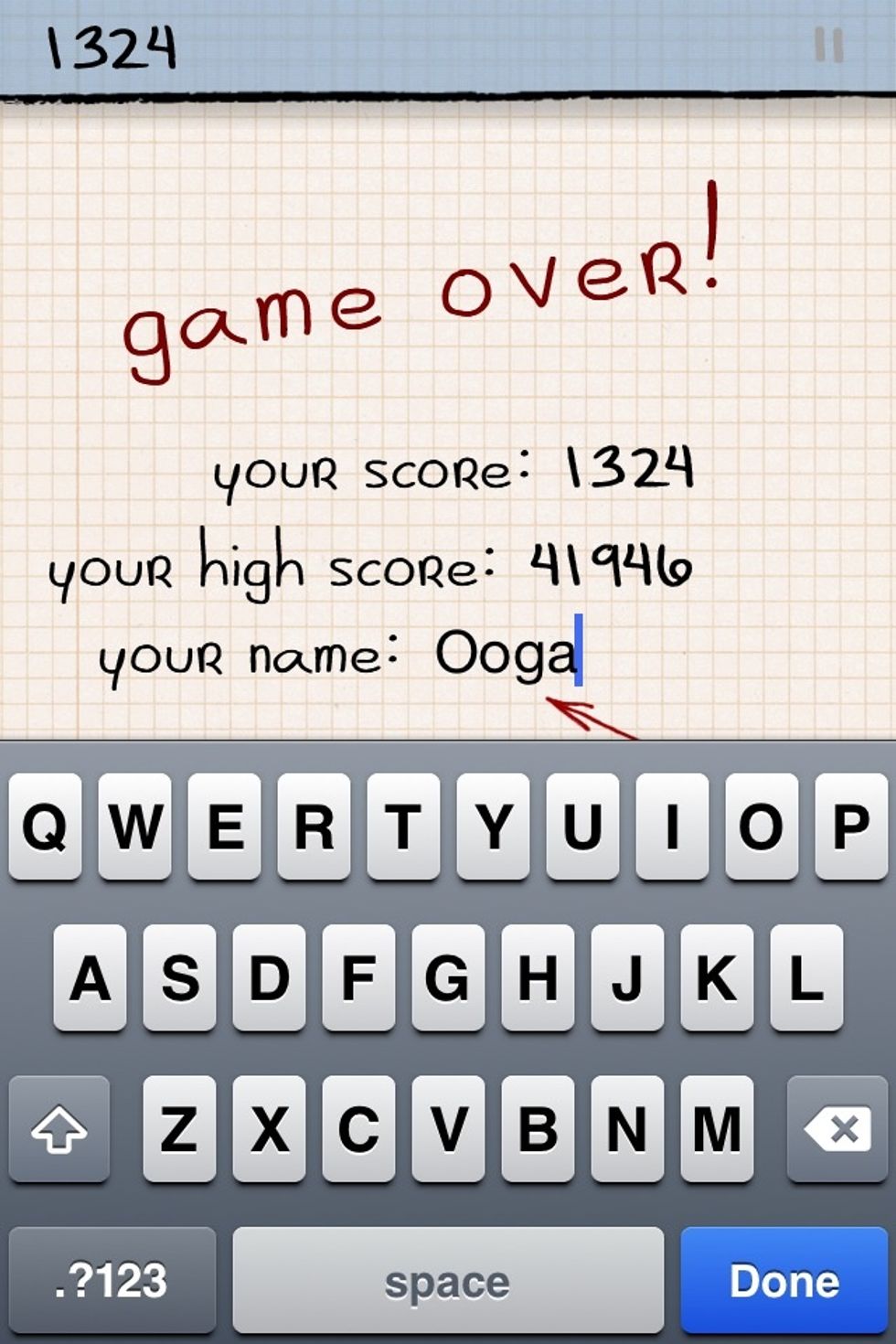 Type the word Ooga in the your name bit