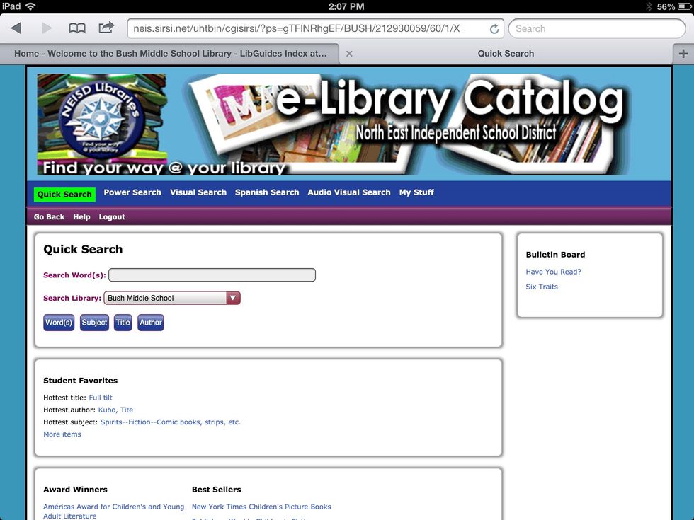 Type your book title in the search box.