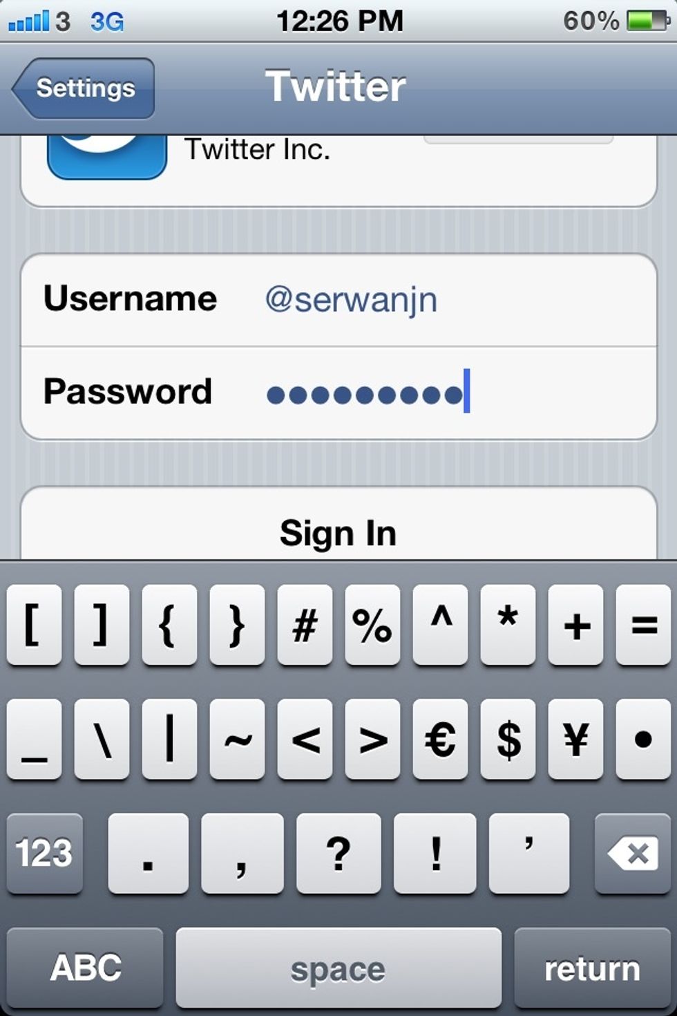 (typing user name and password)