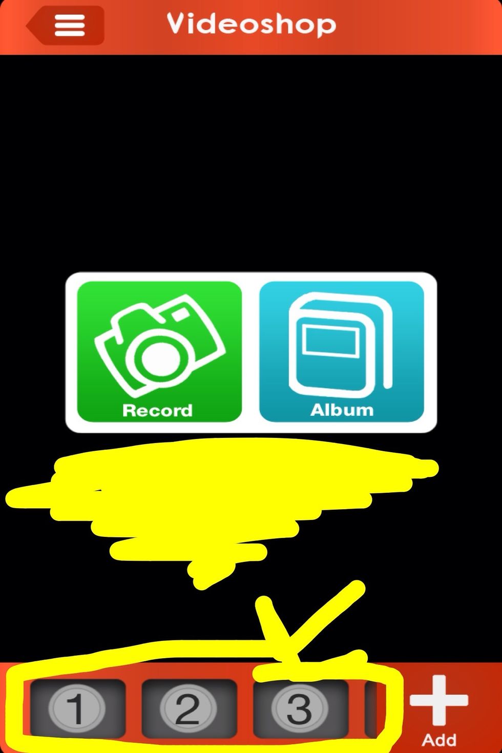 U can either press record/take pics now or get some from ur library. For stop motion u slide it to photo and while something is moving take pictures repeatedly