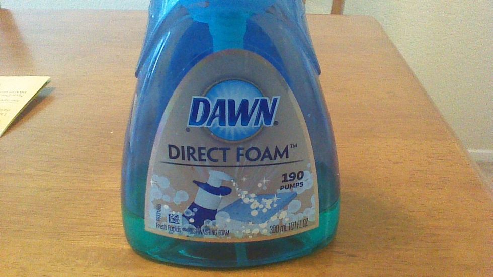 u can use a drop of any dishwashing soap not the dishwasher kind but the hand washing kind ...it doesn't have any bleach so its safe for your carpet.