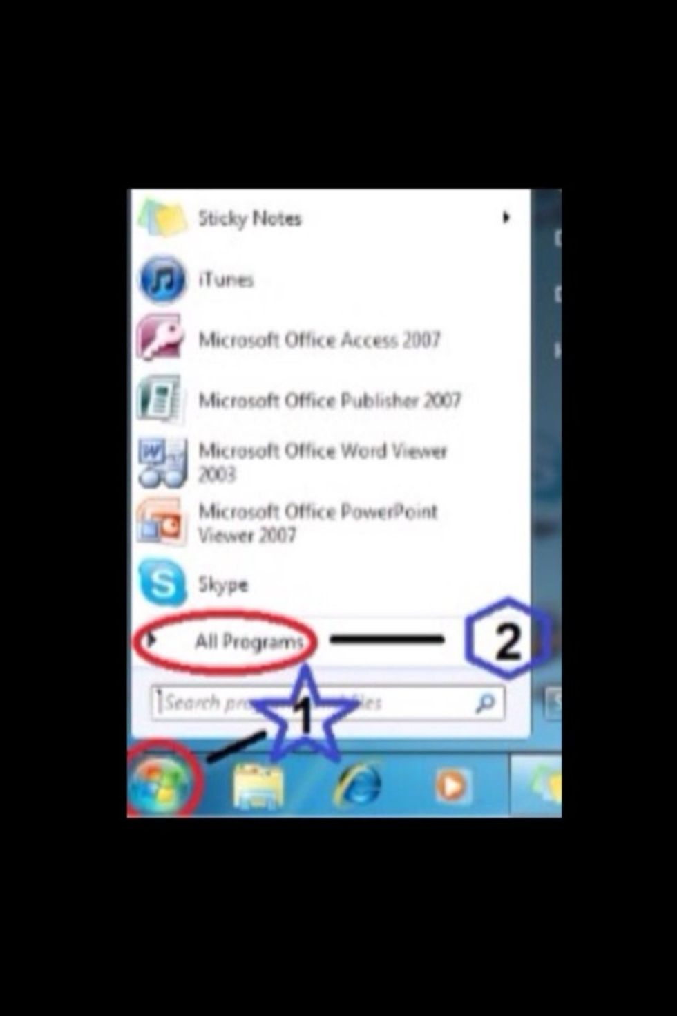 \u0661. \u0646\u0642\u0648\u0645 \u0628\u0627\u0644\u0636\u063a\u0637 \u0639\u0644\u0649 \u0642\u0627\u0626\u0645\u0629 \u0627\u0628\u062f\u0623 \u0662. \u062b\u0645 \u0646\u062e\u062a\u0627\u0631 ( all programs)