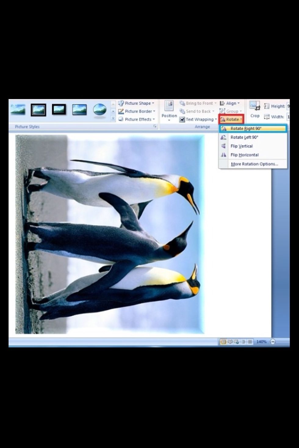 \u0669. \u0644\u062a\u063a\u064a\u0631 \u0627\u062a\u062c\u0627\u0647 \u0627\u0644\u0635\u0648\u0631\u0647 \u0646\u0636\u063a\u0637 \u0639\u0644\u0649 (rotate) \u0648\u0627\u062e\u062a\u064a\u0627\u0631 \u0645\u0627\u064a\u0646\u0627\u0633\u0628\u0646\u0627 \u0645\u062b\u0644 (rotate right 90 ) \u0627\u0644\u0645\u062d\u0627\u0630\u0647 \u0625\u0644\u0649 \u062c\u0647\u0629 \u0627\u0644\u064a\u0645\u064a\u0646