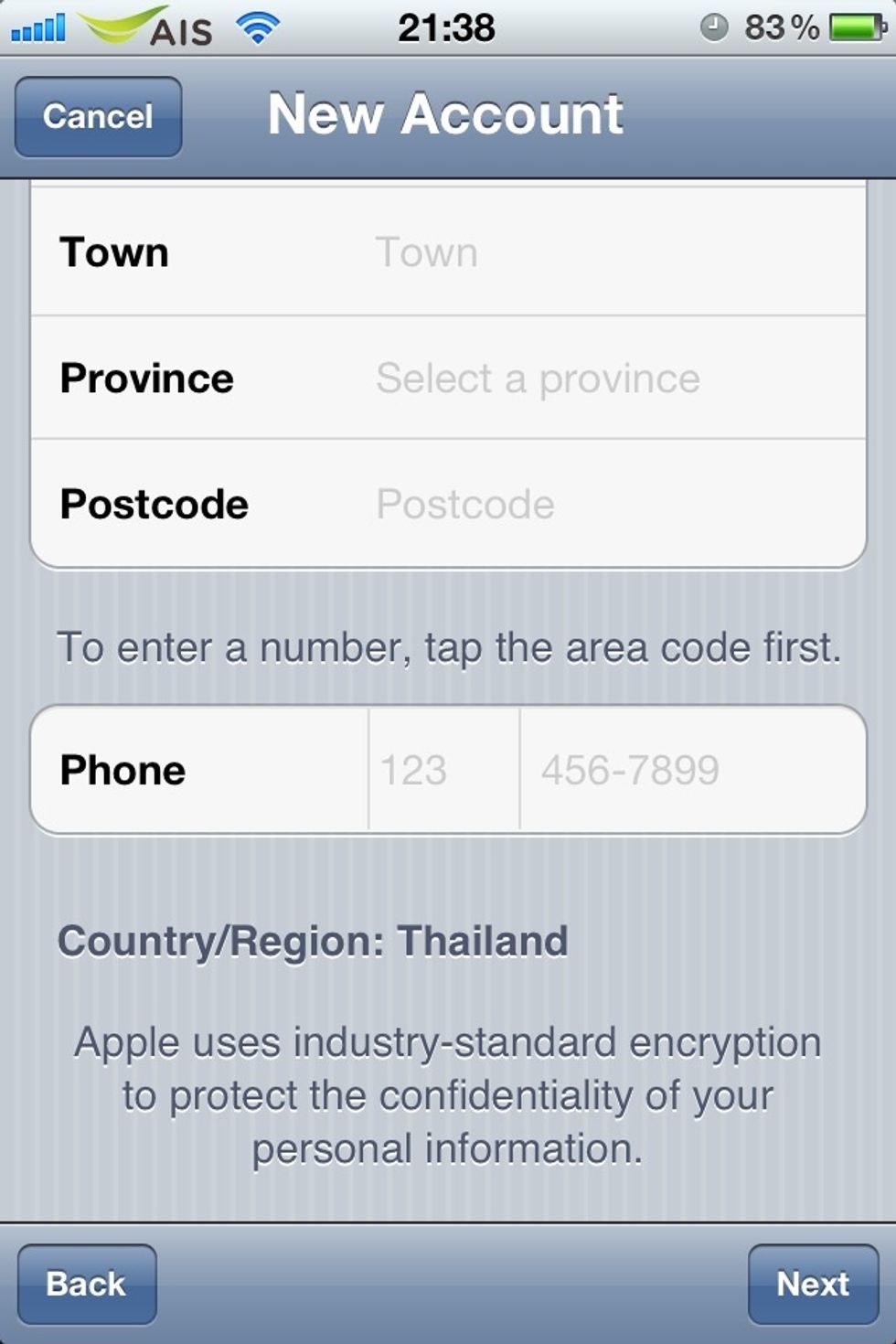 \u0e2d\u0e22\u0e48\u0e32\u0e25\u0e37\u0e21\u0e01\u0e23\u0e2d\u0e01\u0e23\u0e2b\u0e31\u0e2a\u0e44\u0e1b\u0e23\u0e29\u0e13\u0e35\u0e22\u0e4c\u0e17\u0e35\u0e48\u0e0a\u0e48\u0e2d\u0e07 "Postcode" \u0e41\u0e25\u0e30\u0e2b\u0e21\u0e32\u0e22\u0e40\u0e25\u0e02\u0e42\u0e17\u0e23\u0e28\u0e31\u0e1e\u0e17\u0e4c\u0e40\u0e0a\u0e48\u0e19 08x - xxxxxxx  \u0e15\u0e23\u0e27\u0e08\u0e2a\u0e2d\u0e1a\u0e02\u0e49\u0e2d\u0e21\u0e39\u0e25\u0e2d\u0e35\u0e01\u0e04\u0e23\u0e31\u0e49\u0e07 \u0e40\u0e21\u0e37\u0e48\u0e2d\u0e16\u0e39\u0e01\u0e15\u0e49\u0e2d\u0e07\u0e41\u0e25\u0e30\u0e04\u0e23\u0e1a\u0e16\u0e49\u0e27\u0e19\u0e01\u0e14 "next" \u0e40\u0e1e\u0e37\u0e48\u0e2d\u0e44\u0e1b\u0e2a\u0e39\u0e48\u0e02\u0e31\u0e49\u0e19\u0e15\u0e2d\u0e19\u0e15\u0e48\u0e2d\u0e44\u0e1b