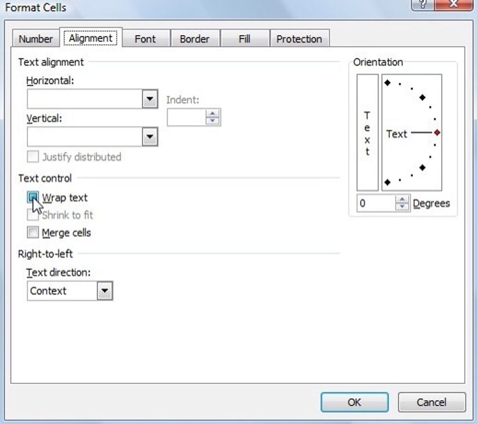 \u0e40\u0e0a\u0e47\u0e04 Wrap Text \u0e04\u0e25\u0e34\u0e01 OK