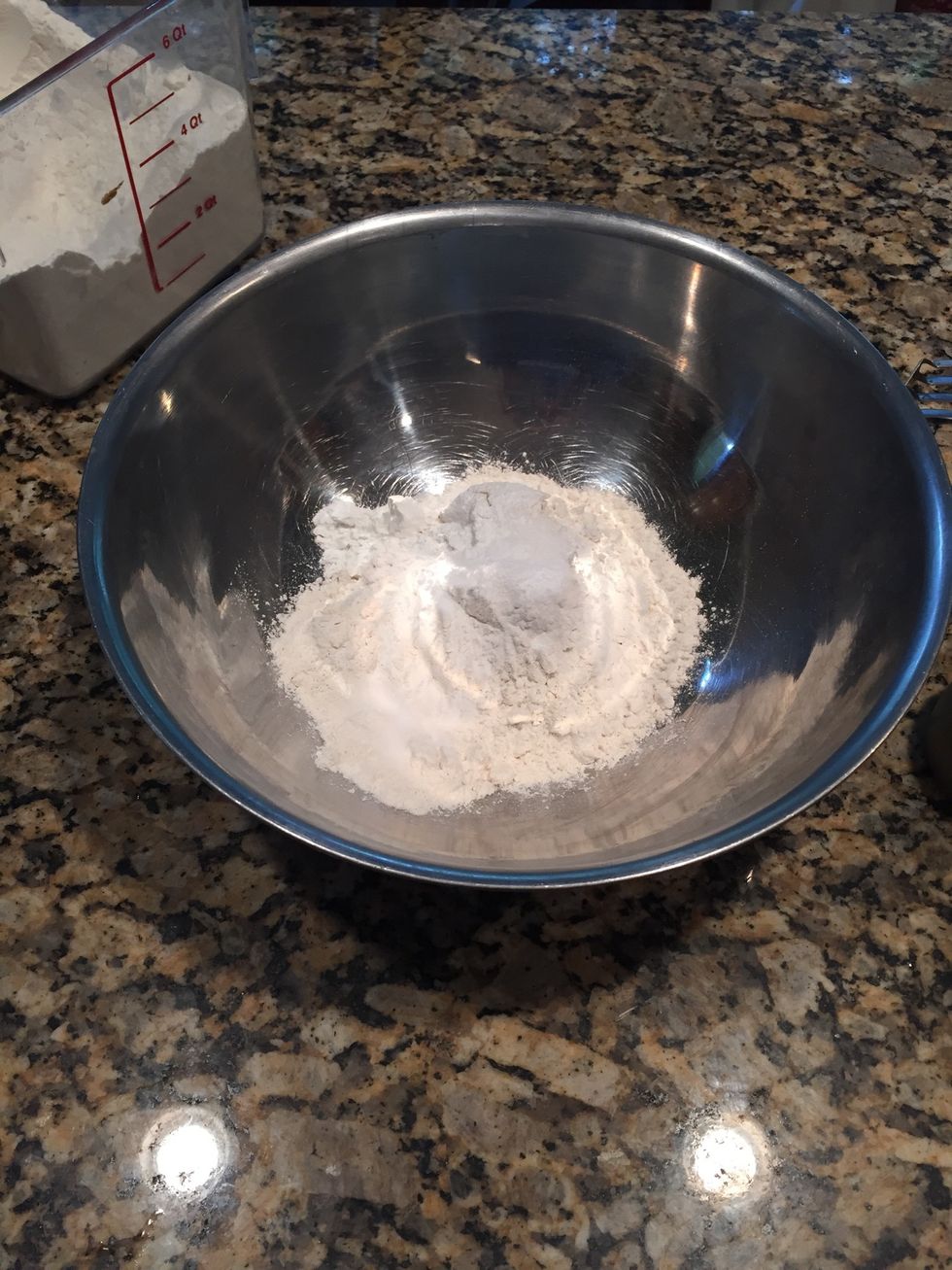 \u20222 1/4 cup flour \u20223/4 tsp baking soda \u20221 TB baking powder and scant \u20222 TB sugar