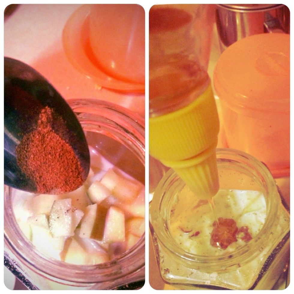 \u2022Add 1/2 teaspoon of Cinnamon \u2022 1/2 - 1 teaspoon of honey (depends on how sweet you want it to be) * You can also substitute honey with sweetener/ maple syrup / fruit jam