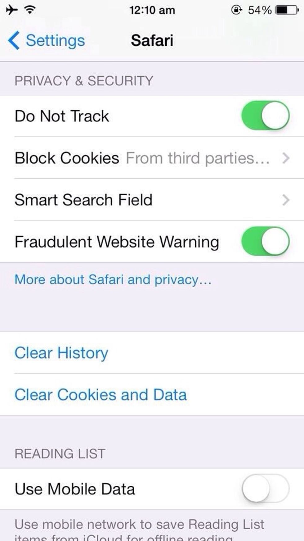 \u2022Now go to Settings > Safari and under Privacy & Security,enable Do Not Track.