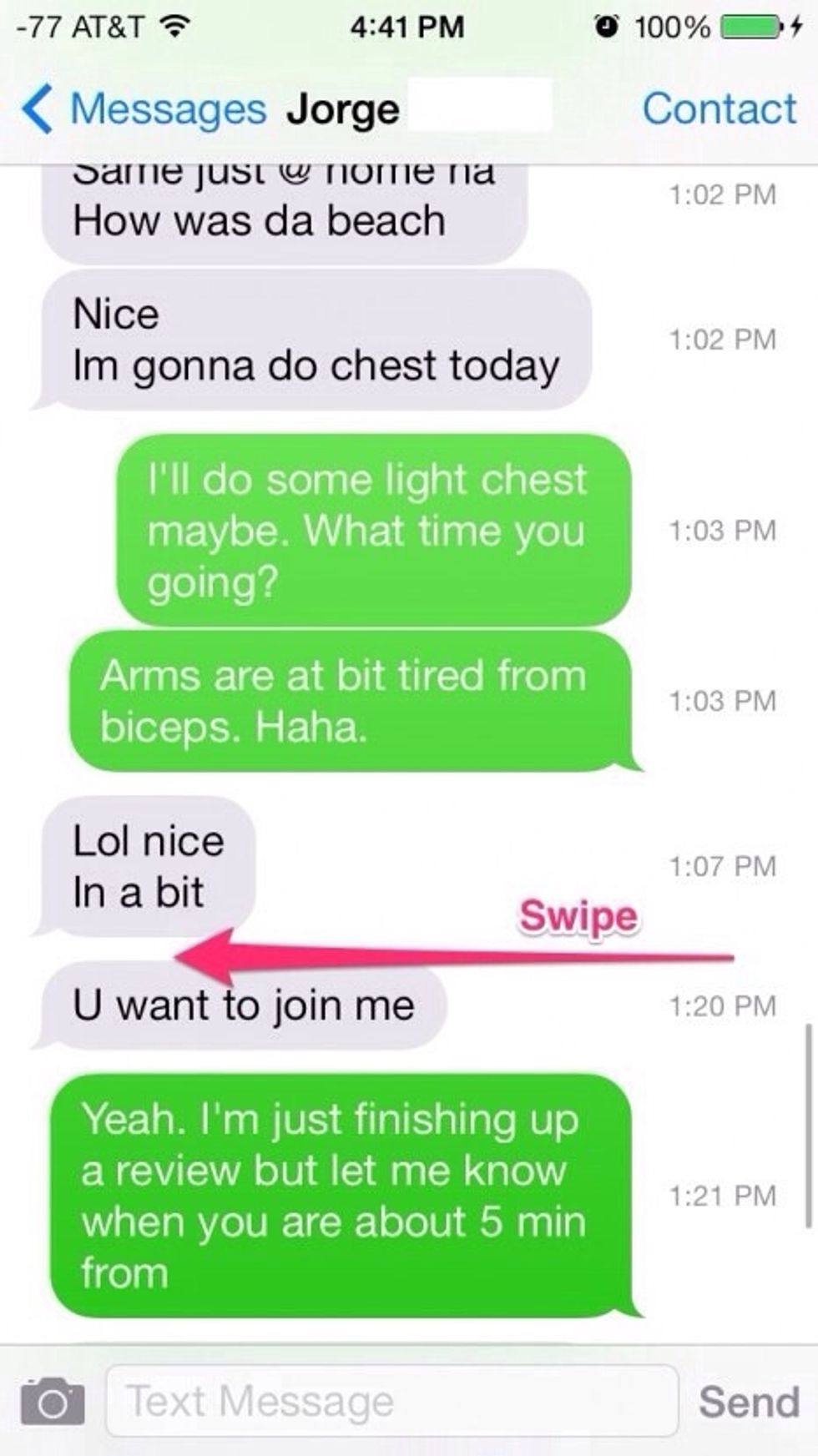 \u2022To view them, open the relevant text or iMessage then swipe your finger from right to left to make the individual time stamps appear.