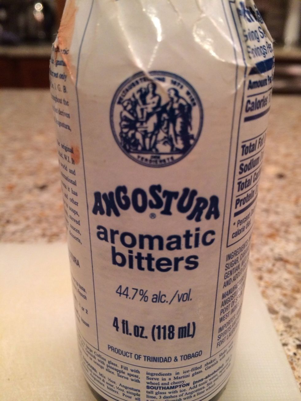 \u2026then dash the bitters 2-3 times to saturate the sugar.