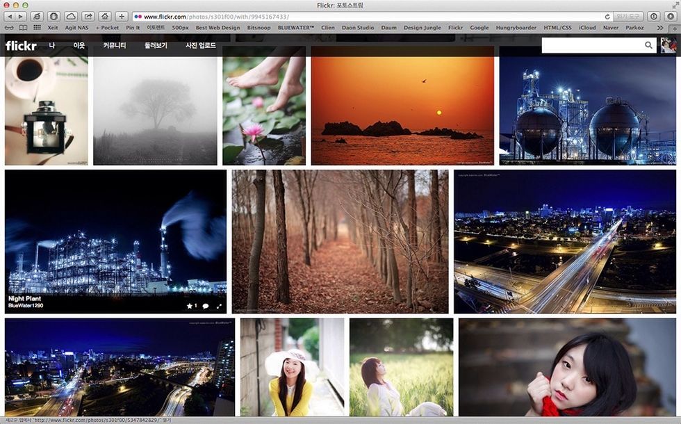 \uba3c\uc800 \uc0ac\ud30c\ub9ac\ub85c Flickr\uc5d0 \uc811\uc18d\ud569\ub2c8\ub2e4. \uc774 \ubc29\ubc95\uc73c\ub85c \ub9e5 \uc0ac\ud30c\ub9ac\uc5d0\uc11c\ub294 \uac00\ub2a5\ud55c\ub370 \uc708\ub3c4\uc6b0\uc5d0\uc11c\ub294 \ud655\uc778 \ubabb\ud588\uc2b5\ub2c8\ub2e4\ub9cc \uac19\uc740 \ube0c\ub77c\uc6b0\uc800\ub2c8 \uac00\ub2a5\ud560 \ub4ef \uc2f6\uc2b5\ub2c8\ub2e4.