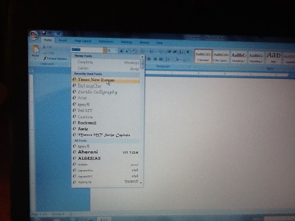\ud83d\udd06Change font to Times New Roman.