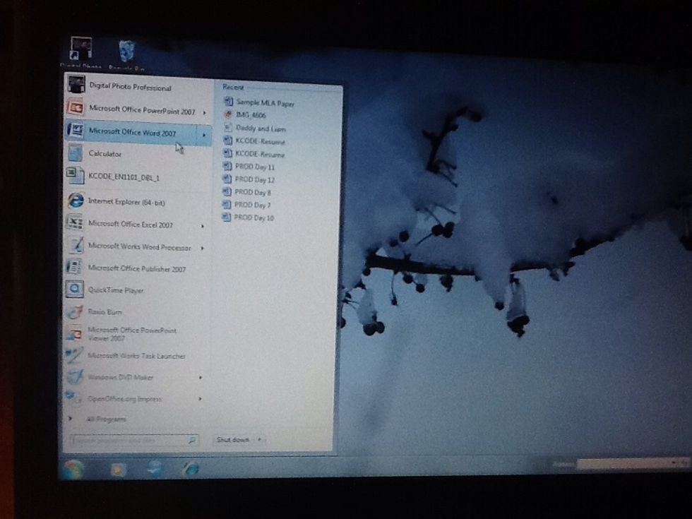 \ud83d\udd06Click on Microsoft Office Word. (Years and versions may vary).