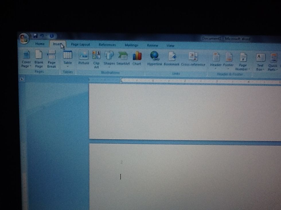 \ud83d\udd06Click on the insert tab again.
