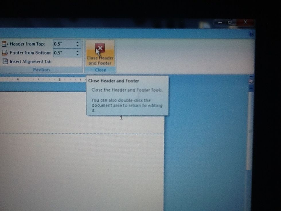 \ud83d\udd06Close the header and footer tab.