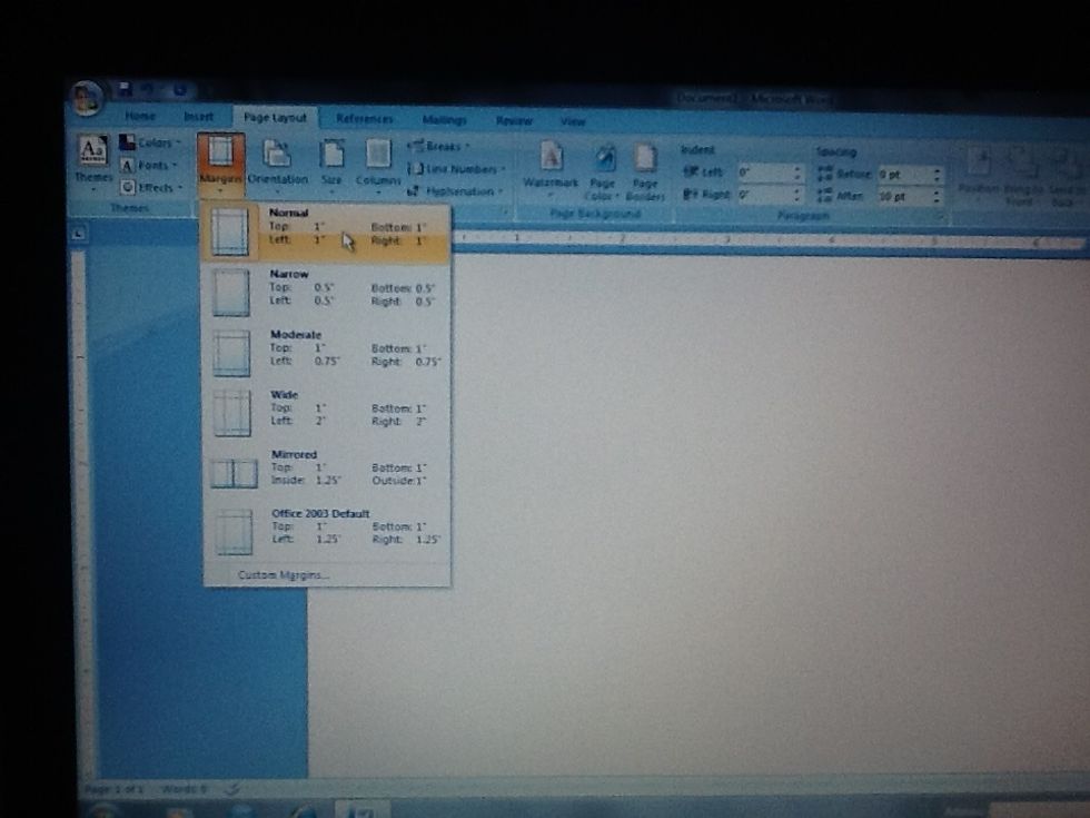 \ud83d\udd06Ensure the margins are set to one inch. NOTE: One inch margins are generally the default setting.