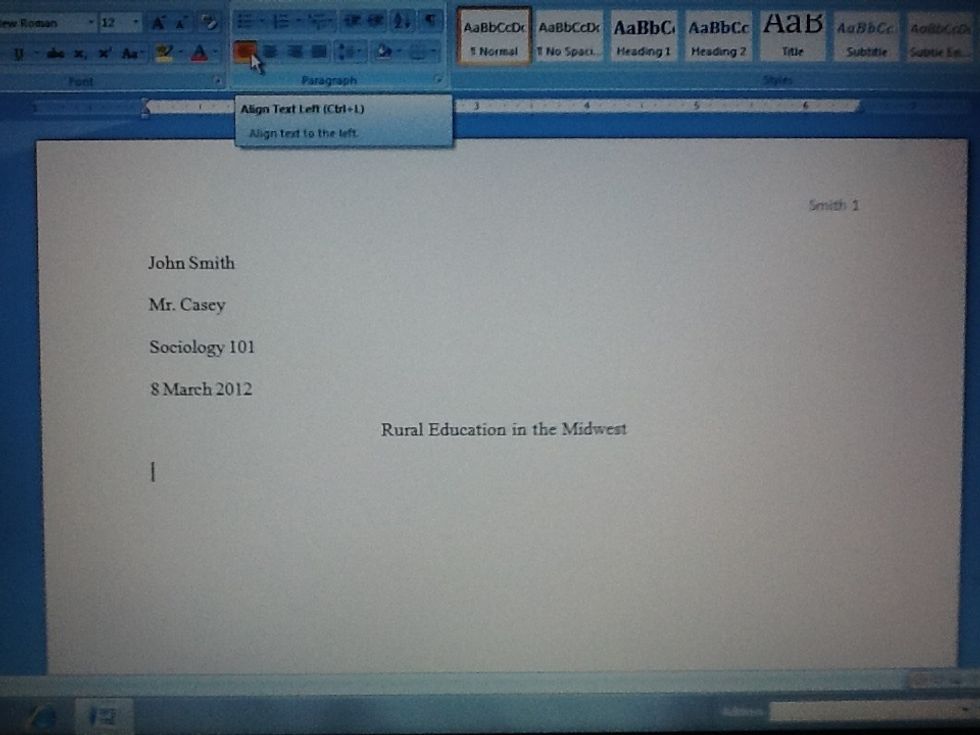 \ud83d\udd06Left align the following line.