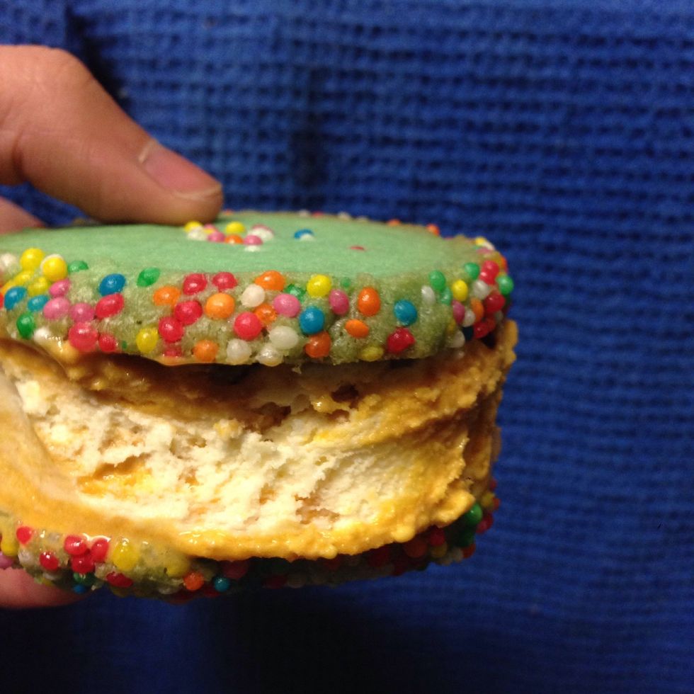 \ud83d\ude00 Icecream sandwich, anyone? (Making slightly thicker cookies and baking for a bit longer is advisable) (triple toffee ice cream is heavenly with these just sayin')