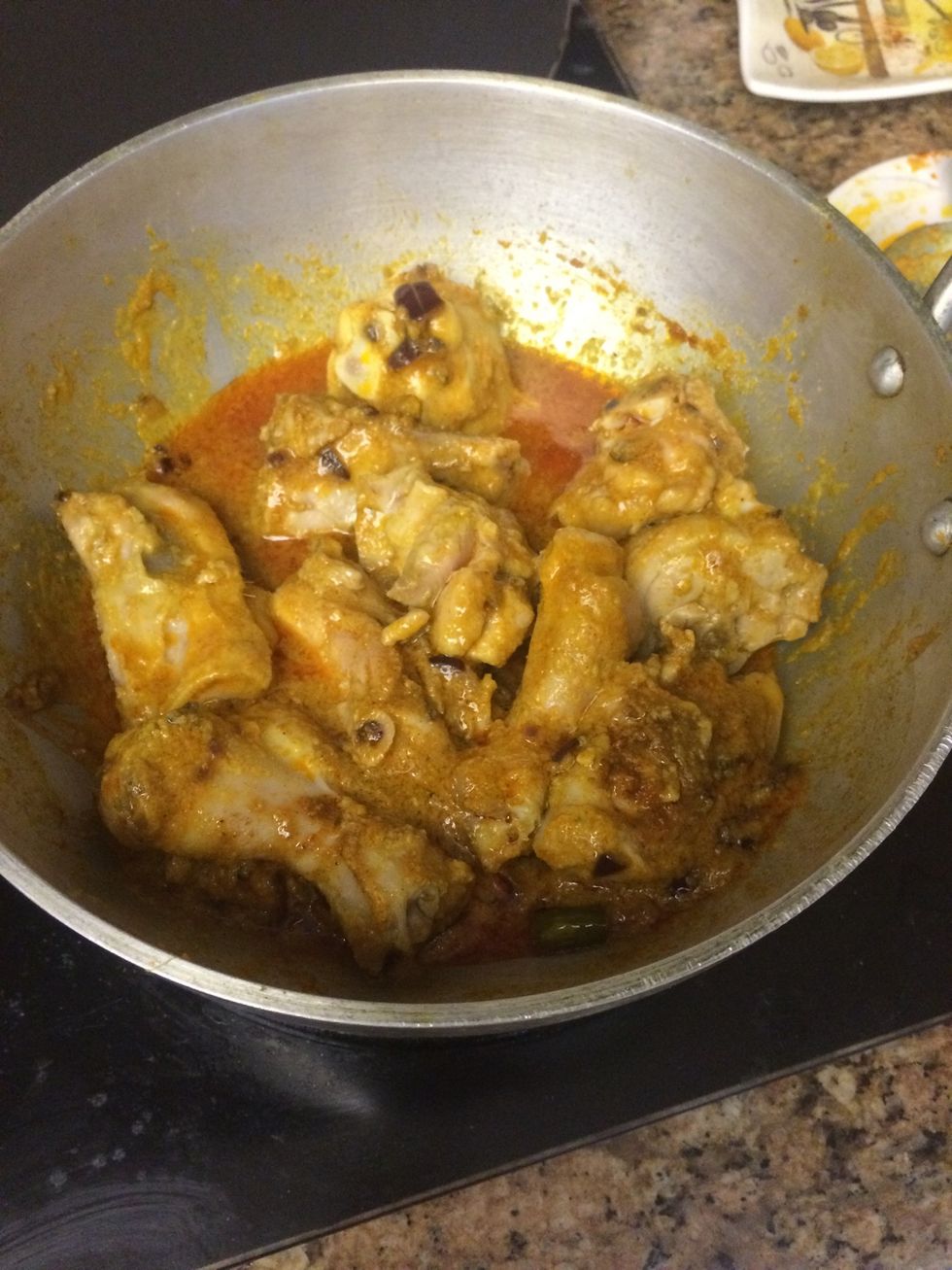 Uncover chicken and add heavy cream