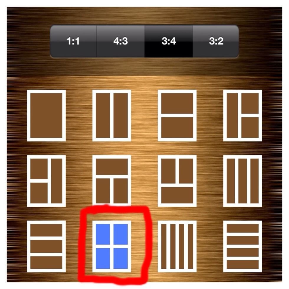 Under 3:4, now choose the frame with four photo slots.