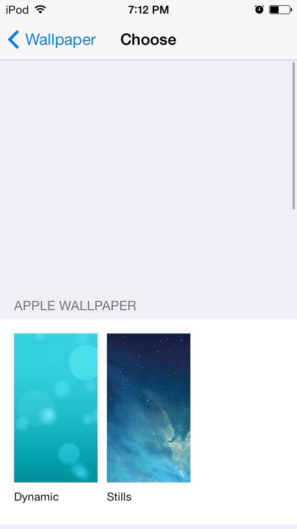 Under Apple Wallpapers, select Dynamic. If you don't have the Dynamic option, your iPhone is incompatible.