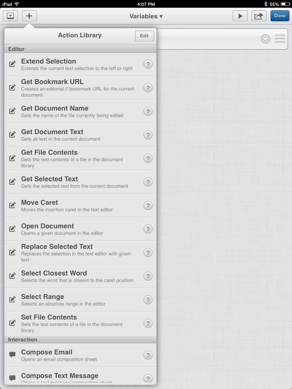 Under "Editor" add a "Replace Selected Text" action.