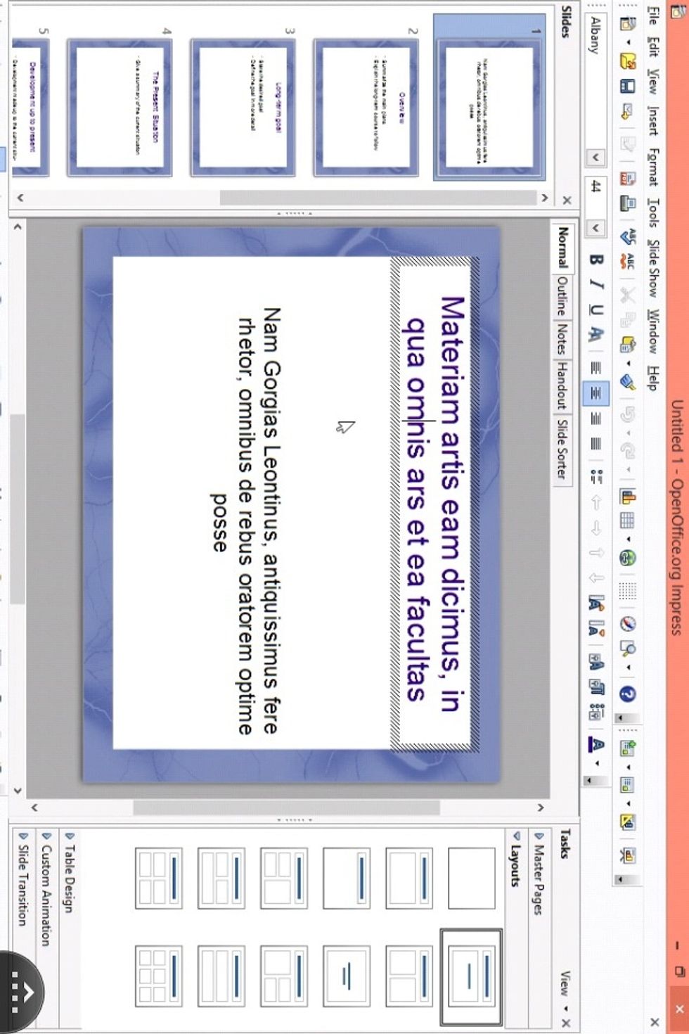 Under PRESENTATION, this is the MICROSOFT POWERPOINT of OPEN OFFICE.