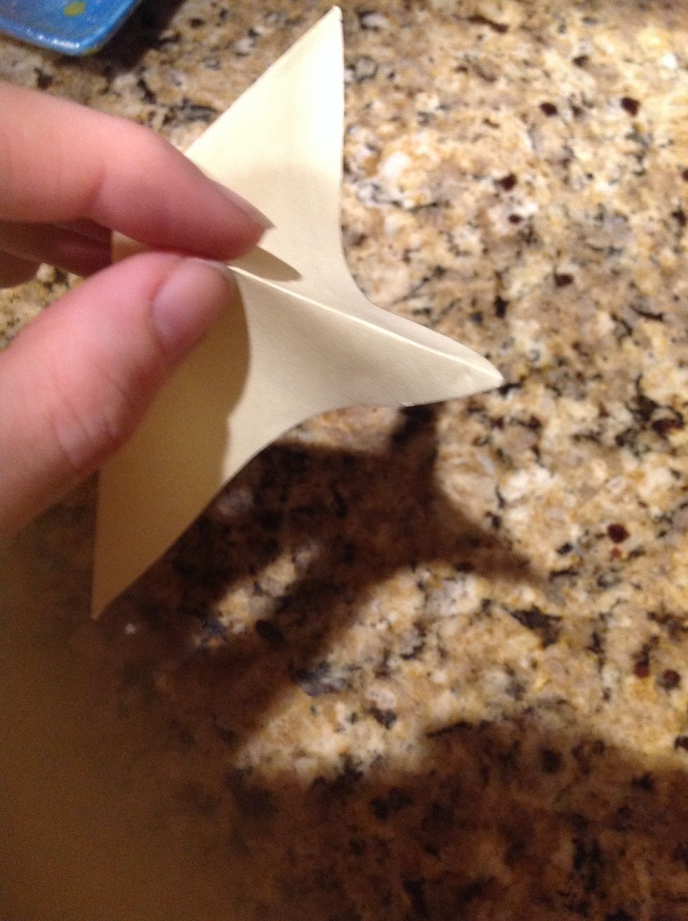 Unfold and pinch at the top.