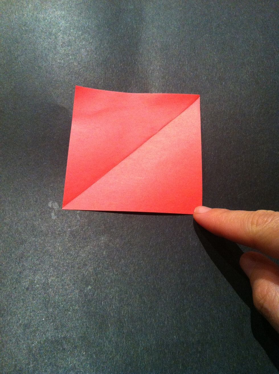 Unfold the paper and notice the fold mark.