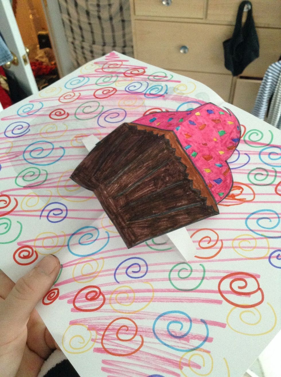 Unfold the pop up and fold again so that the fold is pointed outward