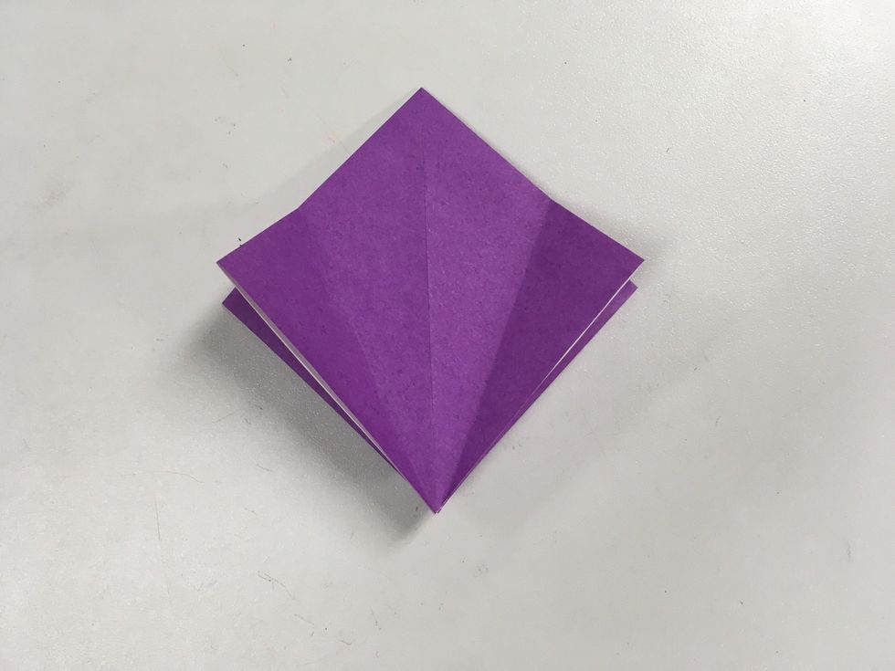Unfold the previous step so you are left with just the crease marks.