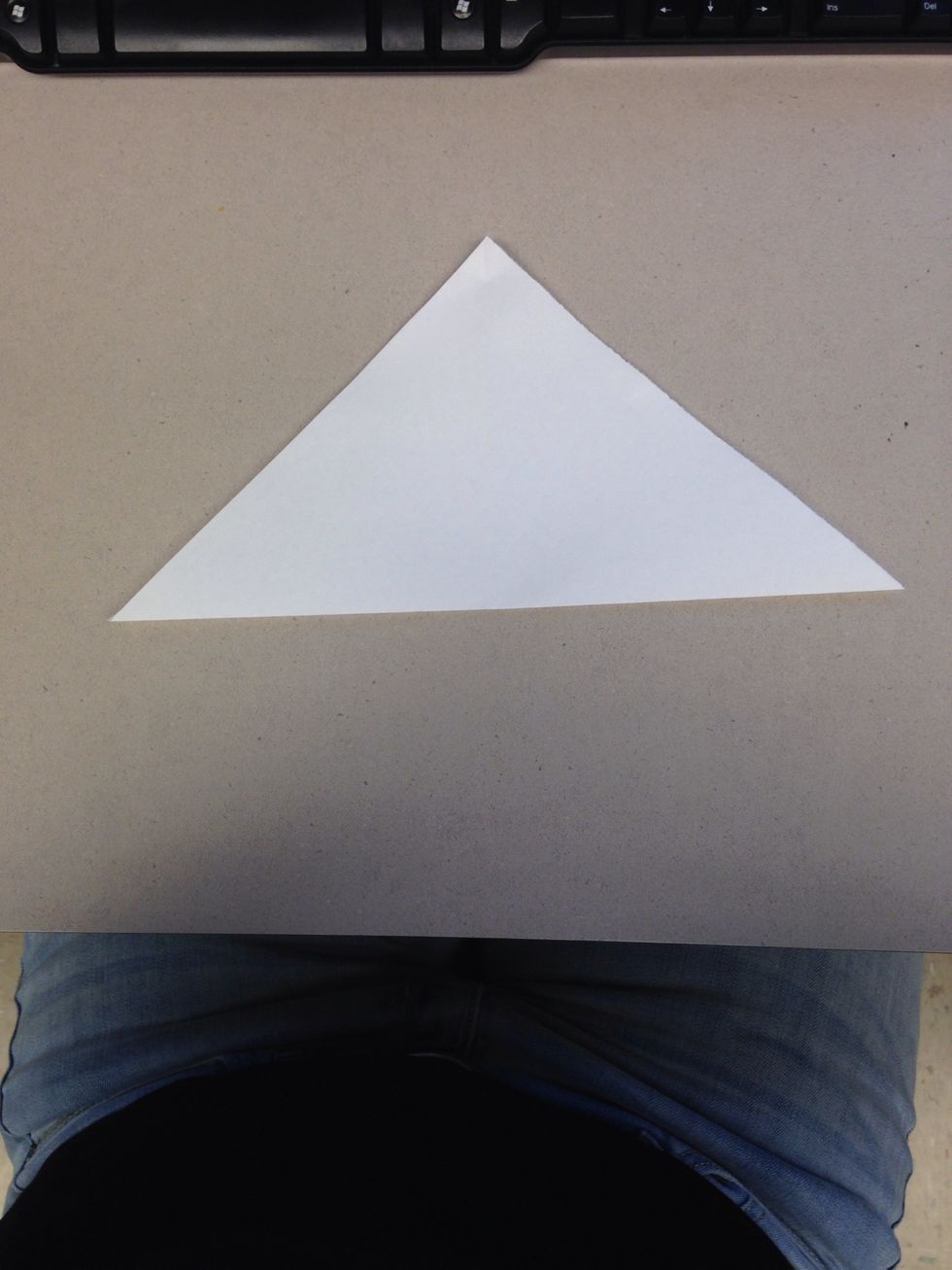 Unfold. Turn your paper one point to the left and fold into a triangle again.