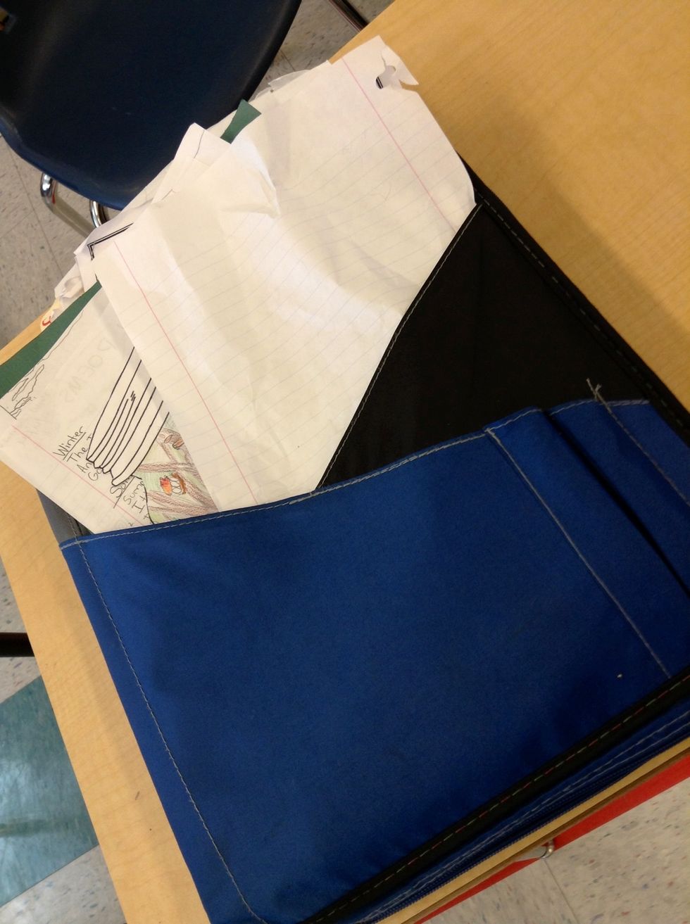 Unpack your binder, folder, or locker and lay out everything that you need for school.( Make sure you have all needed supplies at hand.)