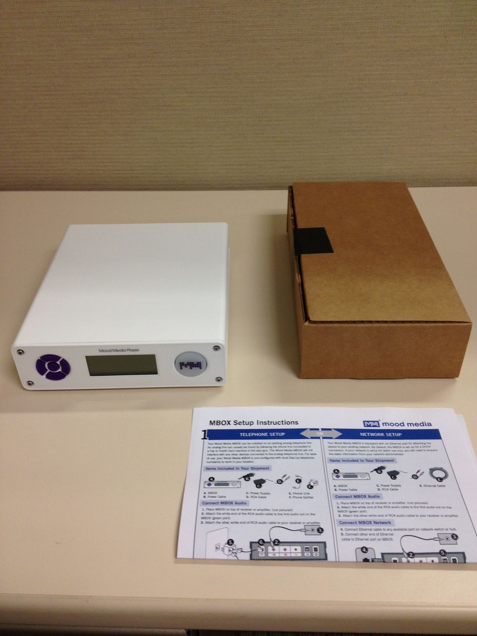 Unpack your MBOX and your cable kit.