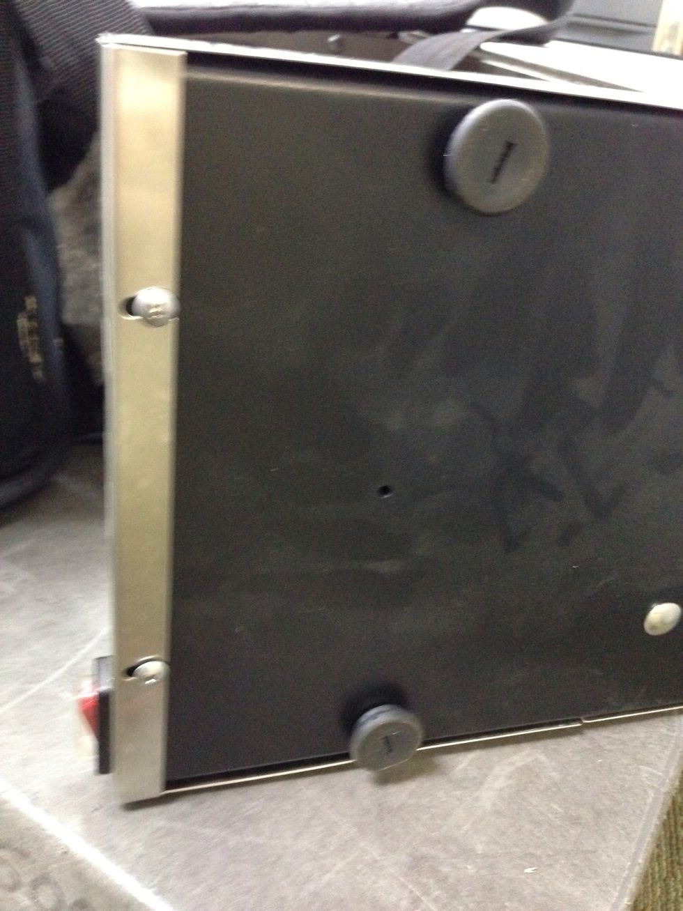 Unplug unit and turn it on its side