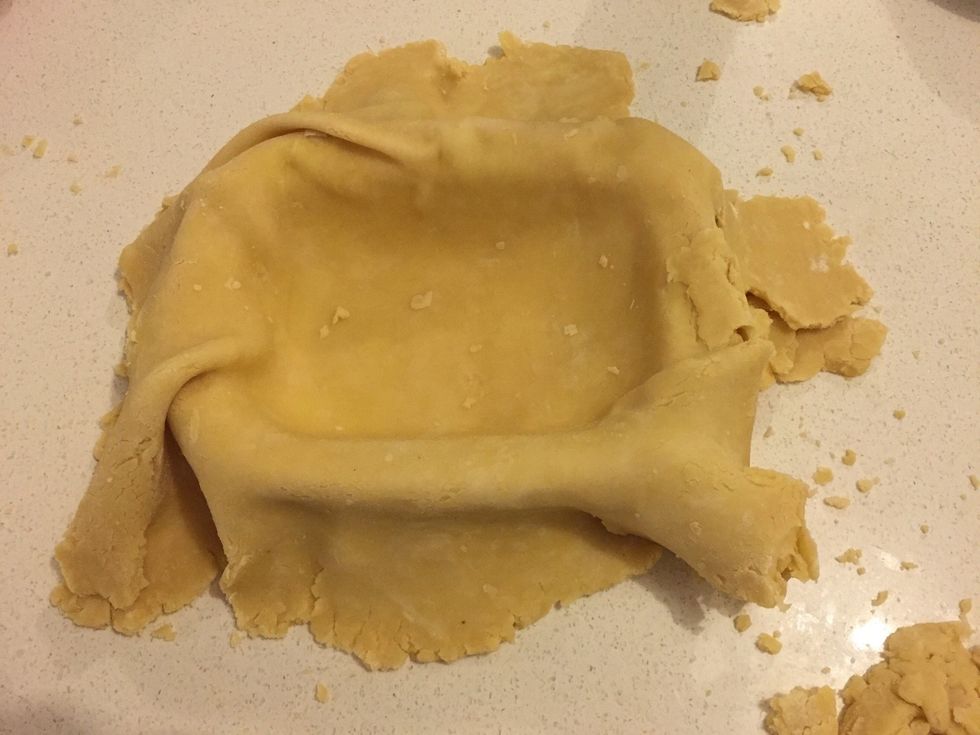 Unroll over pie dish