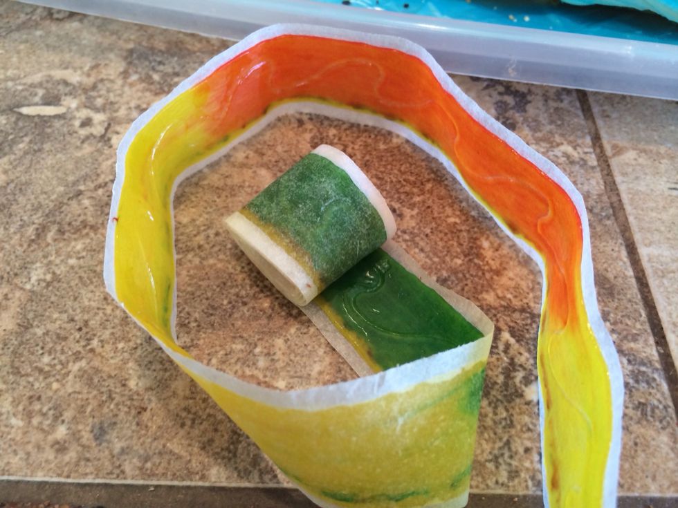 Unroll some Fruit by the Foot. I only used the yellow/orange areas.