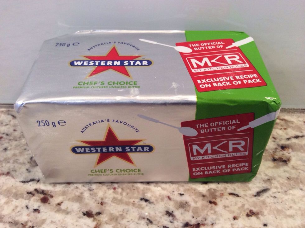 Unsalted butter at room temperature (125g)